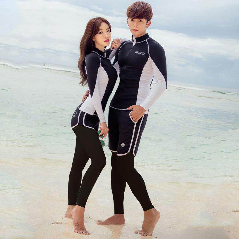 韩版男女长袖长裤新款潜水服户外水母衣分体防晒速干情侣浮潜泳衣