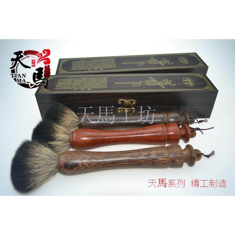 厂家供应特大号精品黑檀红檀鸡翅木石獾毛养壶笔做工精良茶盘刷