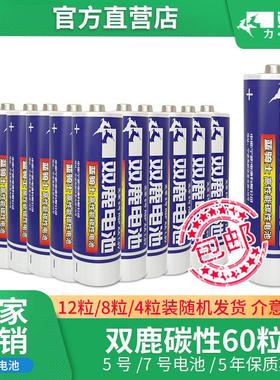 双鹿5号AA碳性R6电视空调遥控器儿童玩具电池可选择7号AAAR03整盒
