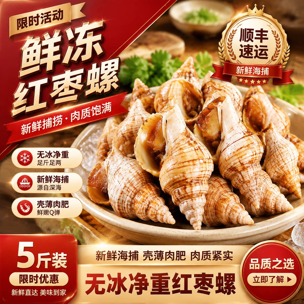 贝贝螺白玉螺鲜活速冻海螺批发