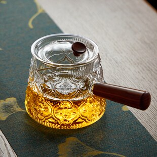 侧把茶壶玻璃耐高温泡茶壶家用茶水分离过滤单壶冲泡茶器功夫茶具