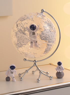 地球仪摆件轻奢高级感小众太空人宇航员男孩女童生日礼物玄关装饰