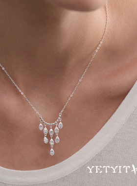 YETYIT也缇 涟漪新品极简高级璀璨闪亮轻奢时髦水滴s925纯银项链