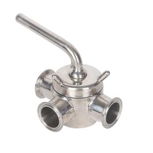 手动三通旋塞阀 卡箍式快装旋塞阀 304 不锈钢卫生级管道截止阀