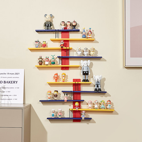 手办收纳架房间墙上壁挂式盲盒摆件展示置物架卧室客厅展示架子
