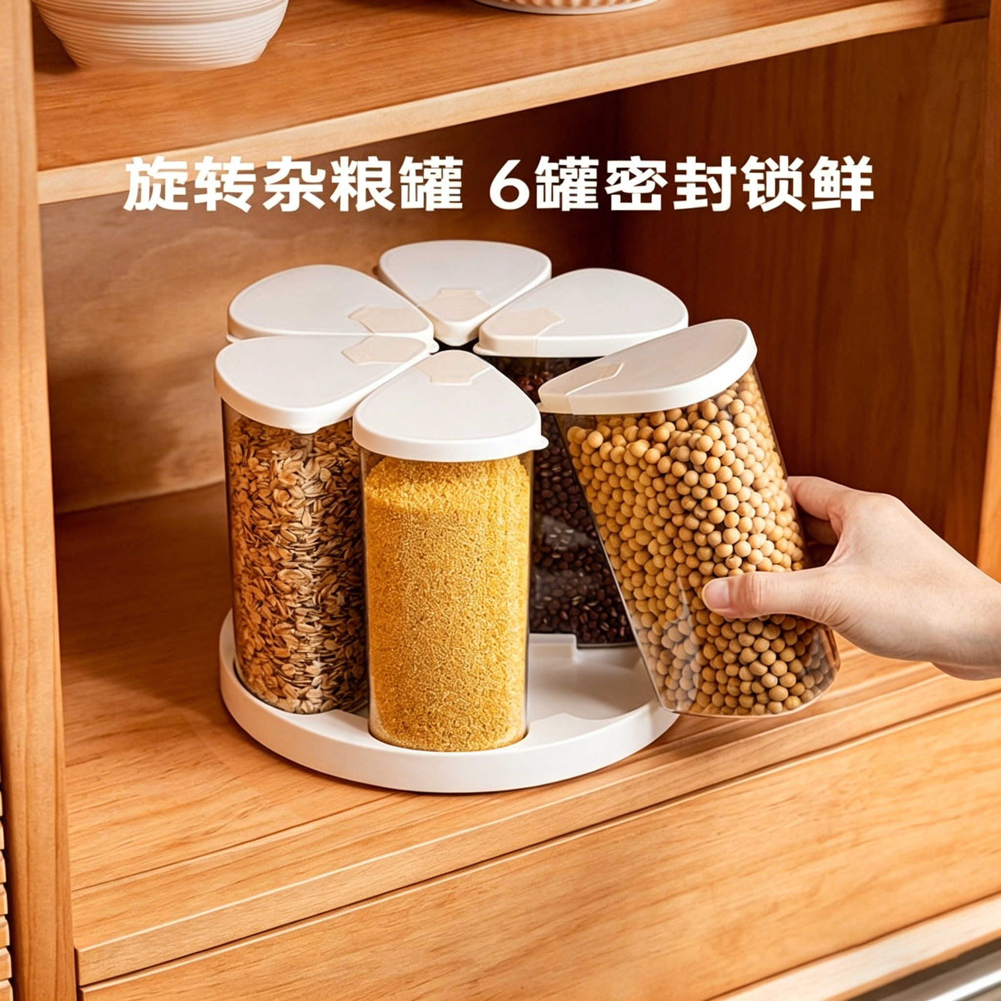 五谷杂粮收纳盒食品级防潮防虫分格面粉豆子密封米桶家用储存罐