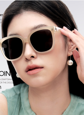 25新款茶色大框方圆脸墨镜女