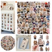 50张可爱labubu拉布布精灵防水贴纸冰箱水杯手账行李箱保温杯头盔笔记本手机平板电脑渔具鱼箱电动车文具贴纸