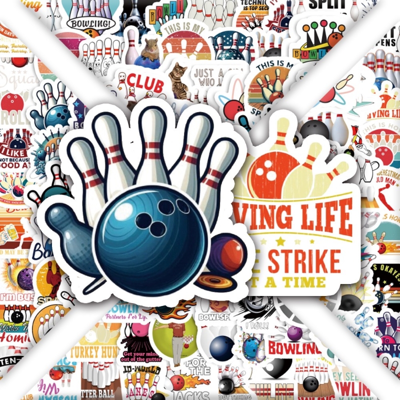 100张保龄球色彩运动装饰贴纸