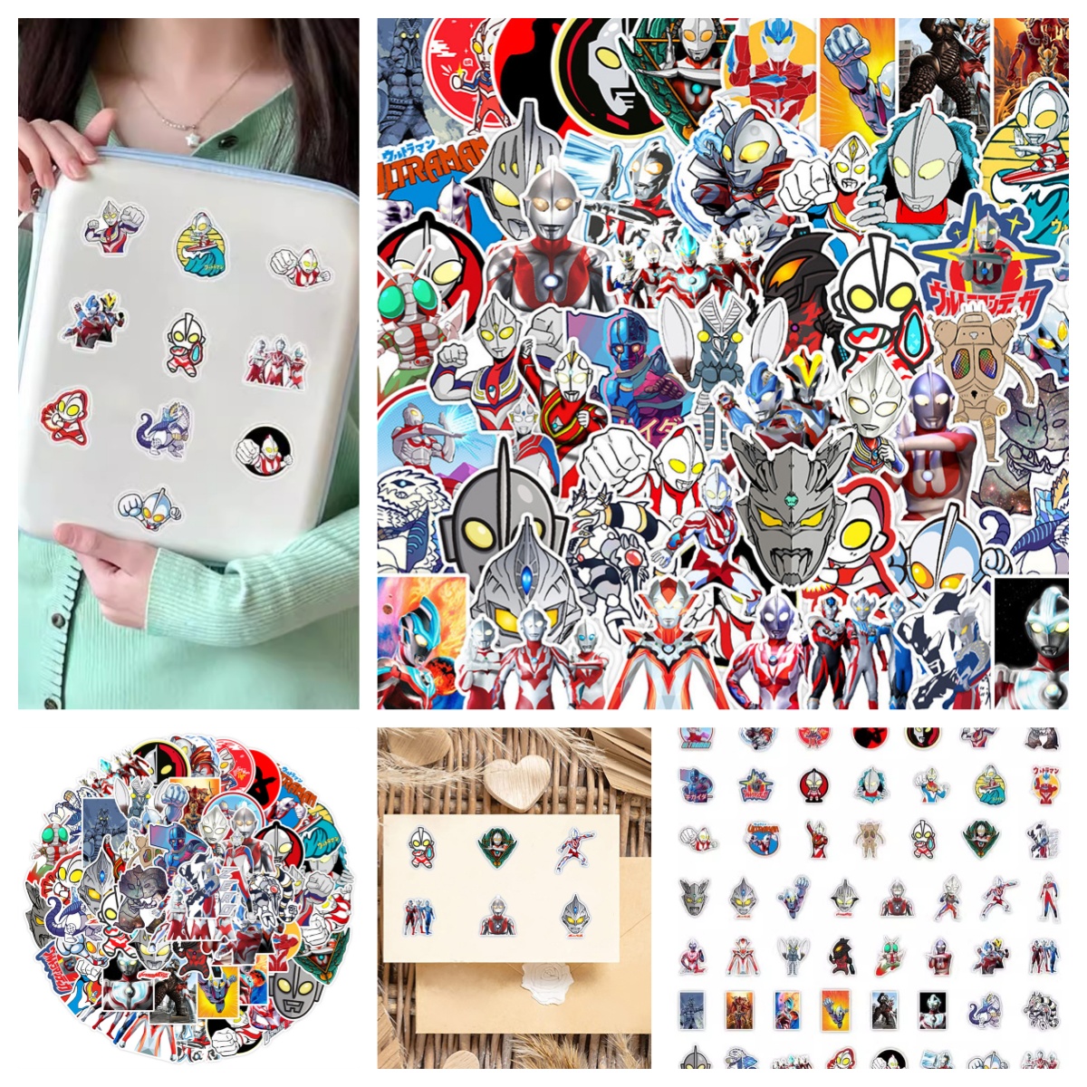 50张动漫Q版奥特曼系列男孩防水奖励装饰贴画冰箱手账行李箱保温杯头盔笔记本手机平板电脑电动车手工diy贴纸