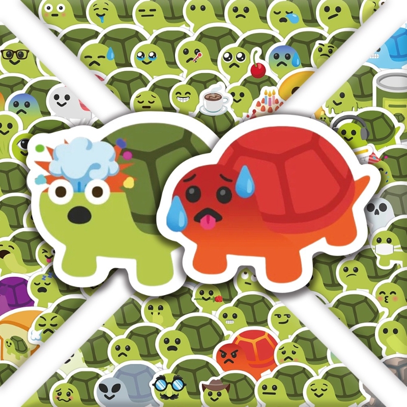 搞怪小乌龟表情包贴画手机壳diy