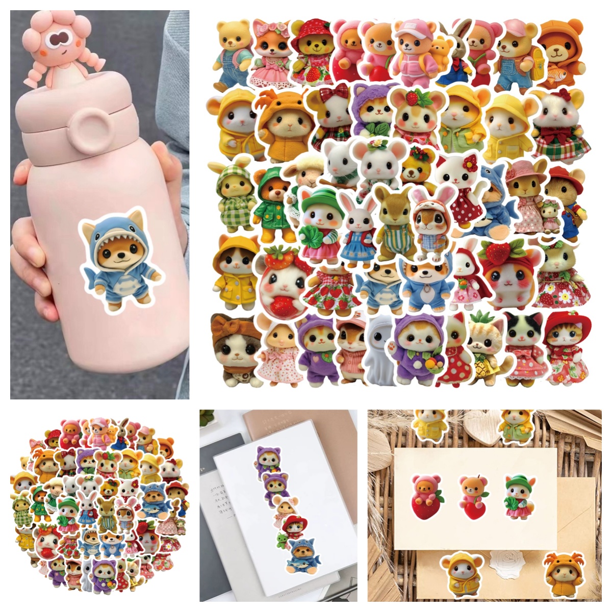 卡通服装小仓鼠创意3D装饰贴多款