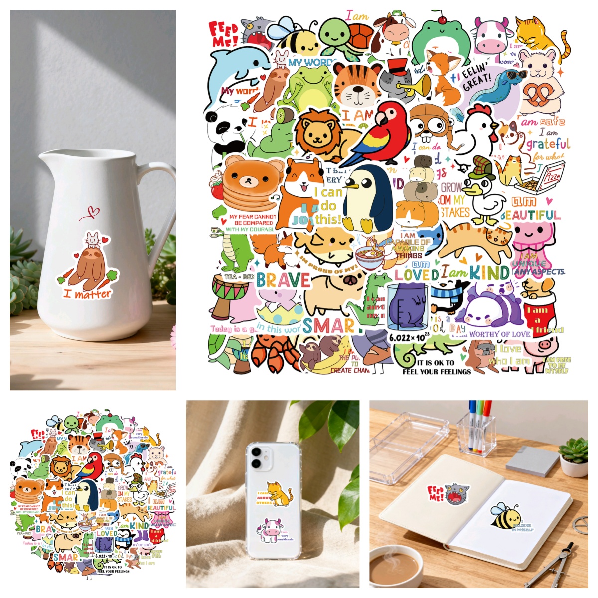 卡通可爱动物英文早教趣味教师贴