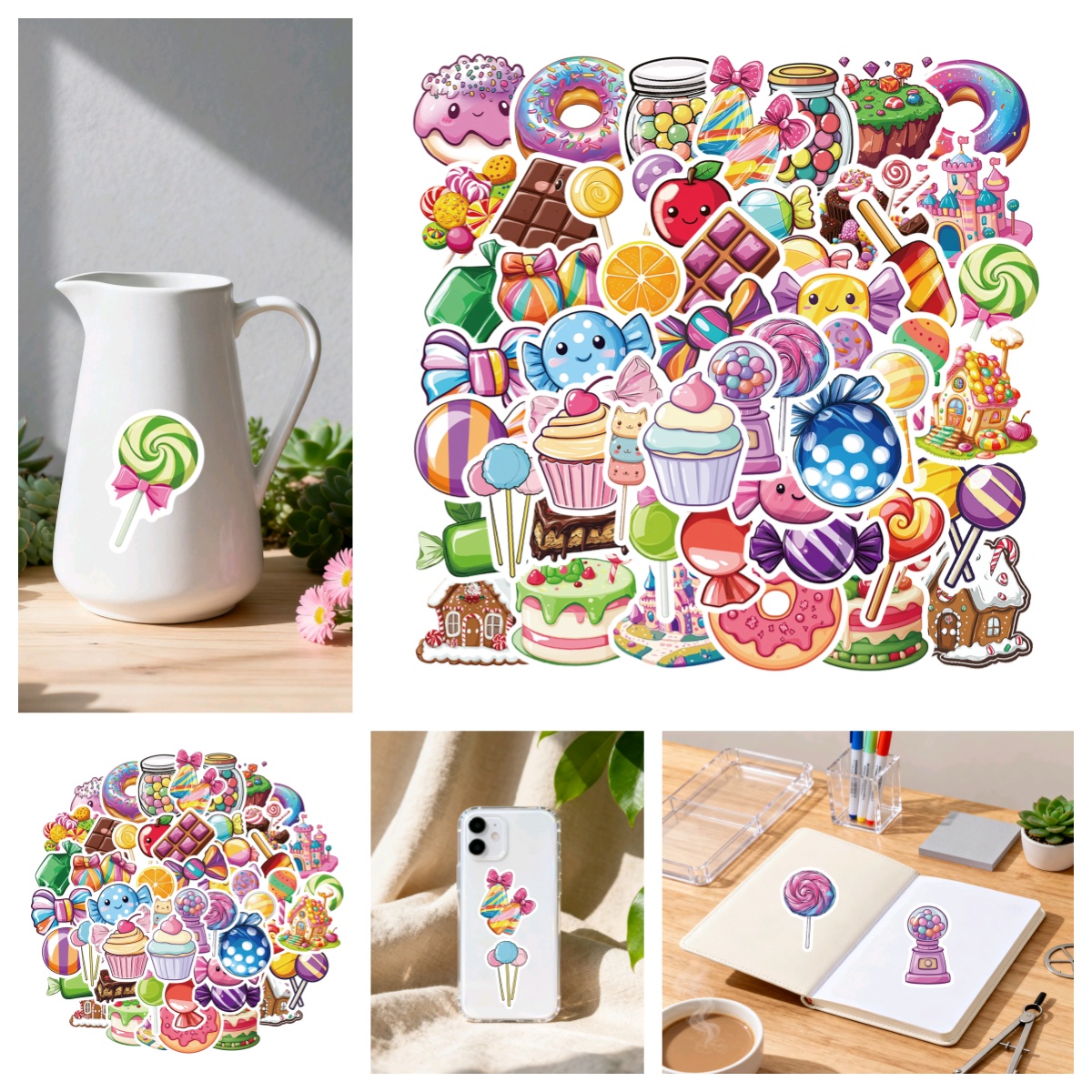 多款卡通甜蜜糖果甜点彩色贴纸