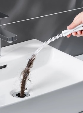 日系下水道疏通神器管道清洁棒地漏头发毛发洗手池防堵专用工具刷