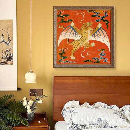 麒麟中祥瑞·如虎翼法式国OYD风客餐厅装饰添画新式寓意好走中廊