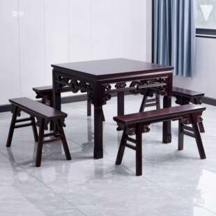 尼组花梨八仙桌实农村传印统木方桌明清方桌农家乐八仙桌民宿饭店