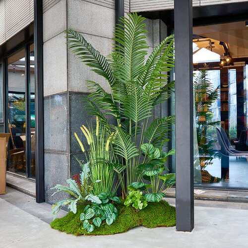 旅观人蕉造仿141407真绿植景组合庭院店办公楼景布置室内假酒植物