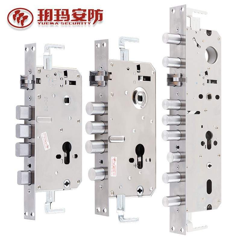 玥玛加厚304不锈钢防盗门锁家用通用型门锁C级铜锁芯防撬门锁