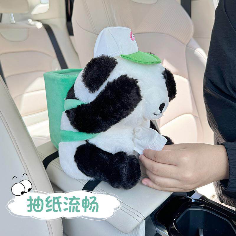 网5U红车捂眼熊载二合一L垃圾桶纸巾盒可爱卡通创意车ODK内实用抽