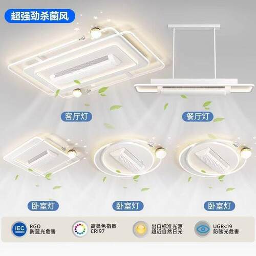 新款智能CCMled客厅家灯用吸顶风灯极简无叶扇大风静音灯中山灯力