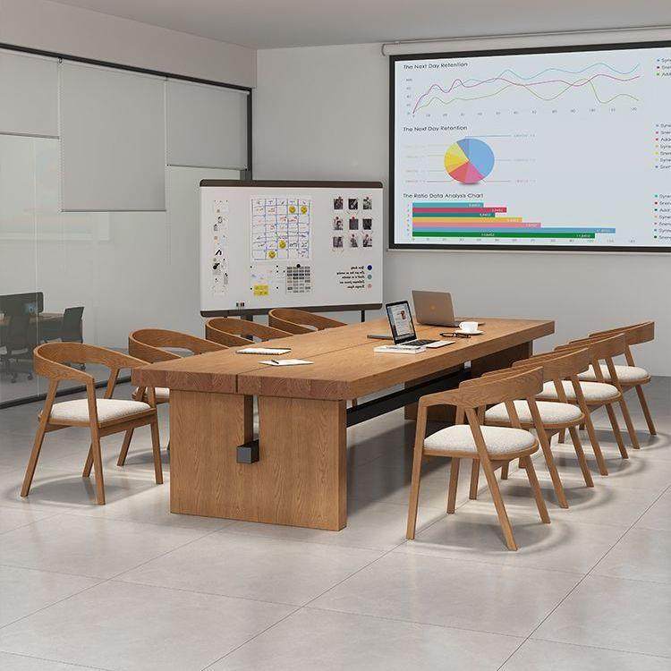 会议台桌长实木长方形无品牌/办公办公室谈工作洽现代简约长桌条