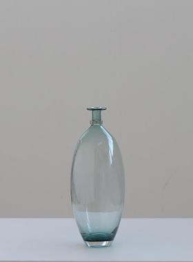 B玻璃花瓶精磨刻小口摆件餐桌轻奢档高工艺品BX69-24-摆X设样板间