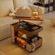实OAR木移动带轮士型小升降茶几家用客厅沙发旋巴转小推户车边柜