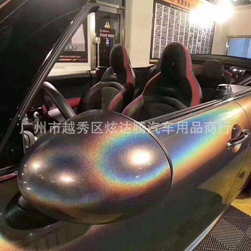 218新款彩虹锦改色炫彩车身漆面保护68181防刮0擦绣车身贴灰