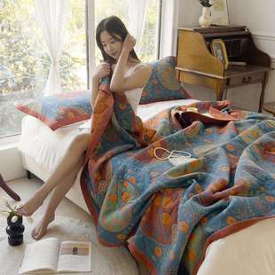 棉A类母婴级S60全长JEL绒棉细纱毛巾被夏盖被多用毯三层纯棉夏凉