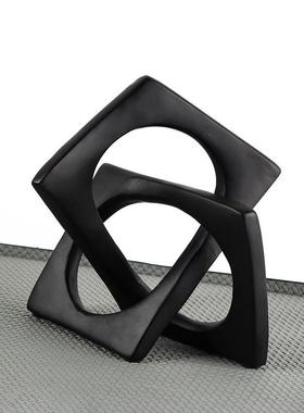 现几代房简约摆件何不规则OUR方形缠绕环扣创样板售楼处酒店装意