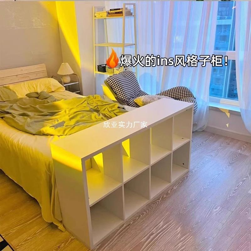 MCQ柜落地置架卧室格子柜隔收断柜边纳矮床柜自由组合柜物子储物
