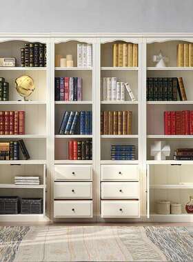 式全实木柜现代简书2024DMSG约落地带门家展示柜书架用储物柜美客