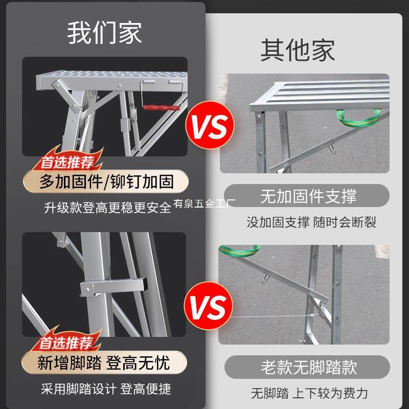 马折叠降加凳厚马镫脚手腻架刮子装升修LXE工程梯平台铁凳子厂家