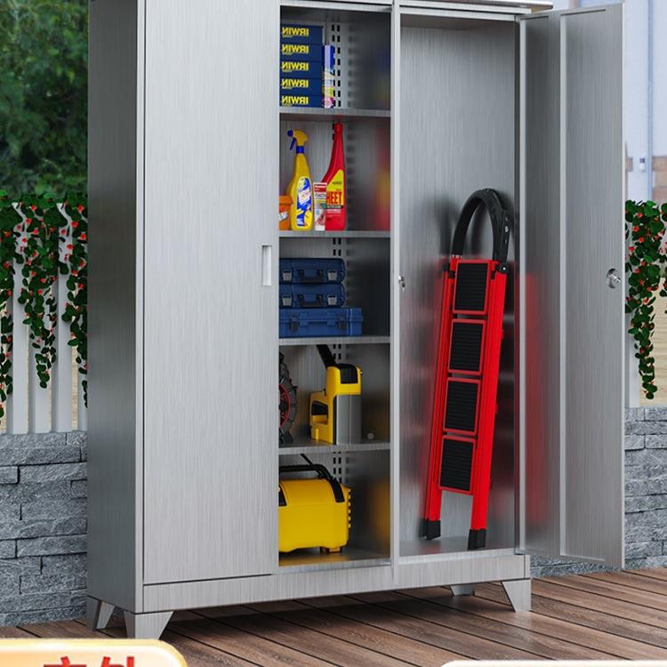 3斜0不锈钢户外储物柜防雨9854防庭晒家用阳台收纳柜院顶置物工具