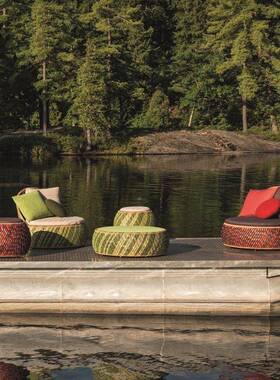 户外EGZ藤编休具闲创意阳台小店家庭花园酒艺术露天室外沙发椅院