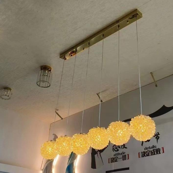 奢2水晶吊灯卧室灯简约976现代主卧室轻餐房间创意圆球2厅05新款