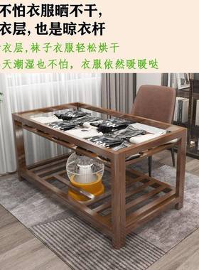 实木烤架火多折功能可叠学习PFW桌暖桌餐取桌家用正方形长方形烤