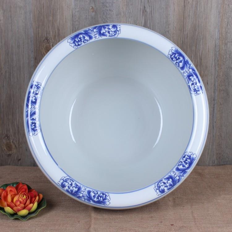 德镇陶瓷景缸青瓷牡丹花画平口陶瓷缸卷鱼轴AFP书缸工艺品装饰