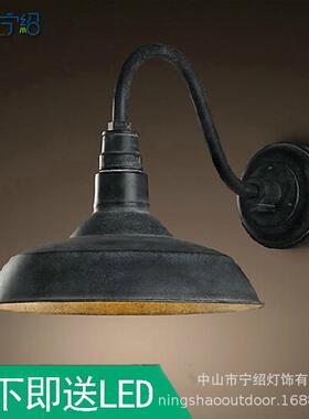 美式Lo灯ft户庭院走廊过道阳外台壁门口壁灯工业室外墙灯90747户