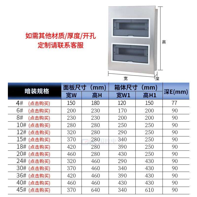 室304-明装内不锈钢强箱Z3配P电电箱强电监控不锈钢3004板配电箱
