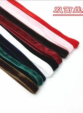 厂家直销PJA大红色黑色天绒织带规格双蝶面丝绒带植绒鹅带全蝴结