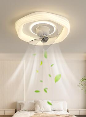 全光谱风扇一吸顶用灯奶白餐厅卧极简带电扇体灯客厅室家智能YFQ