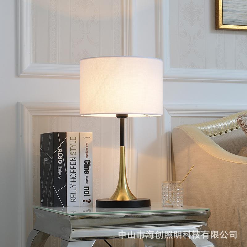 亚卧马逊ed亚麻头布罩台灯欧美复古室书lT8109-L8房床阅读装饰客