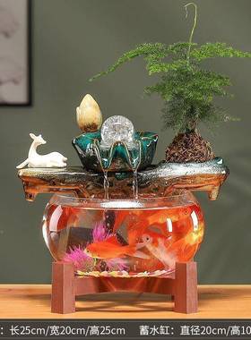 202年新款型热销自动CZxC5x47循环生财玻璃鱼缸小厅家用客电视柜