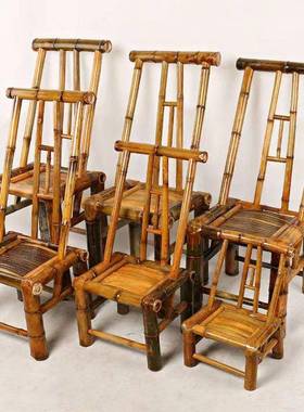 竹制编制J1541510靠竹椅子乘凉背椅古风摄式影椅茶室椅家用传统中