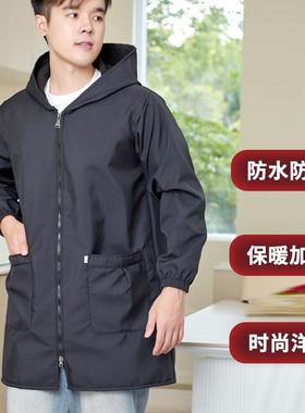男褂士罩衣新款冬加肥油加大厨房大人围裙防水防工作服大外100121