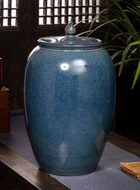 防潮防虫德陶瓷米缸油面桶10斤50/1KXK00/20镇0带盖景腌菜肉粉密