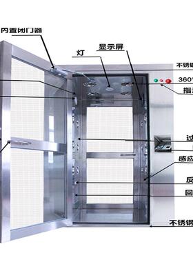04不锈钢风淋室201人双吹双人双吹单人脸识淋别货室通道VN-FL01净