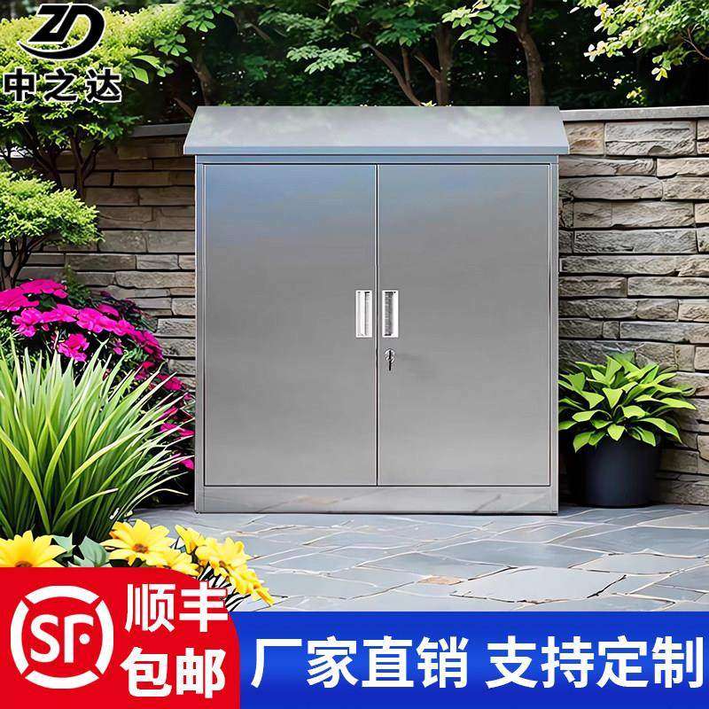 不锈钢户外收纳柜防雨防晒收纳柜庭院花园斜顶置物工具柜可定厂家,商业/办公家具,清洁柜/保洁储物柜,淘宝优惠券,粉丝福利购,淘宝优惠卷